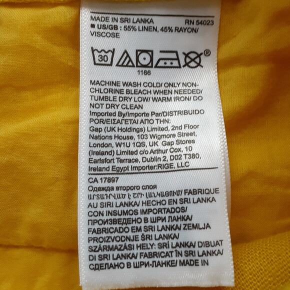 Banana Republic Linen Blend High Rise Shorts Wide Leg Golden Yellow Womens 6 - Picture 6 of 10